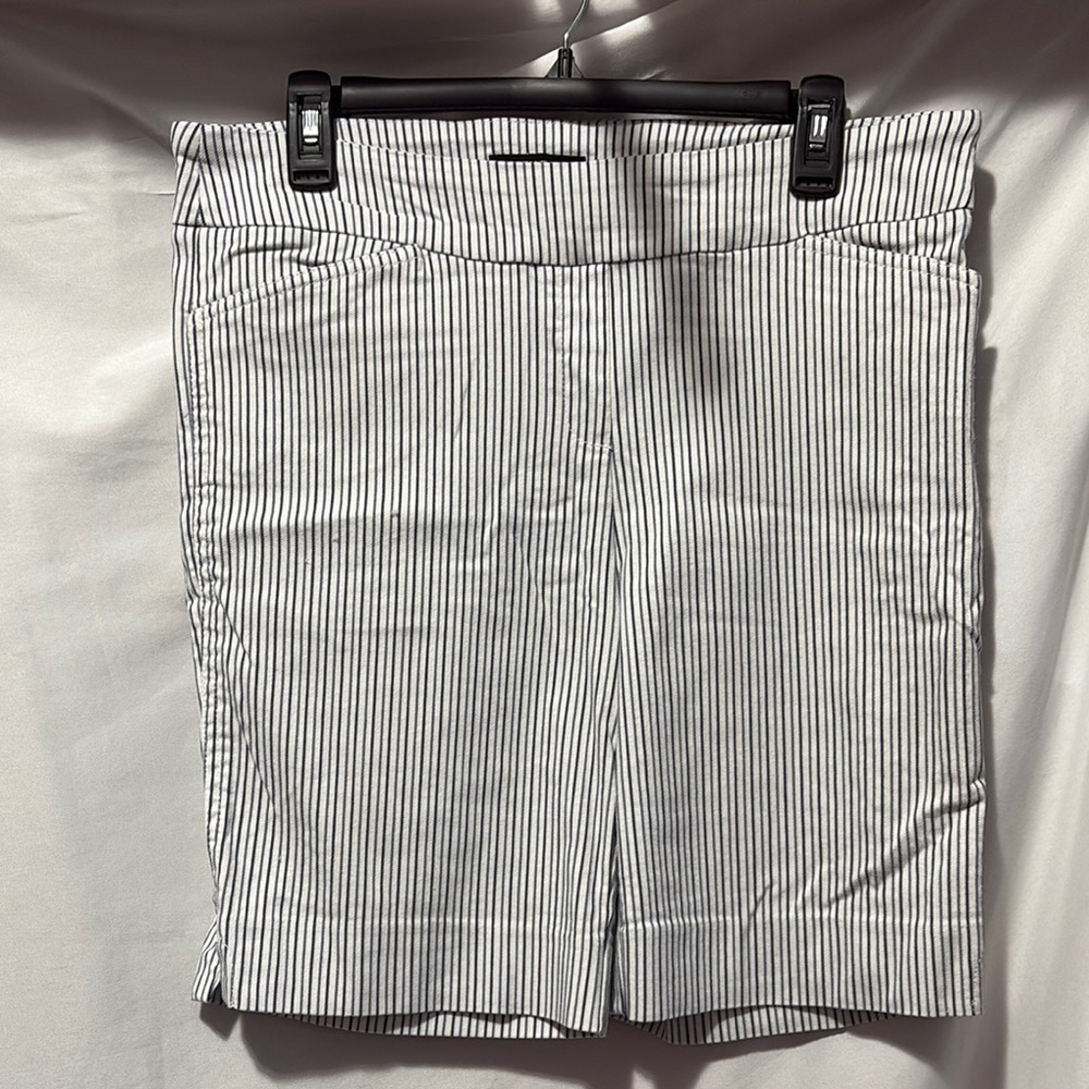 Hilary Radley Black and White Striped Women's Shorts